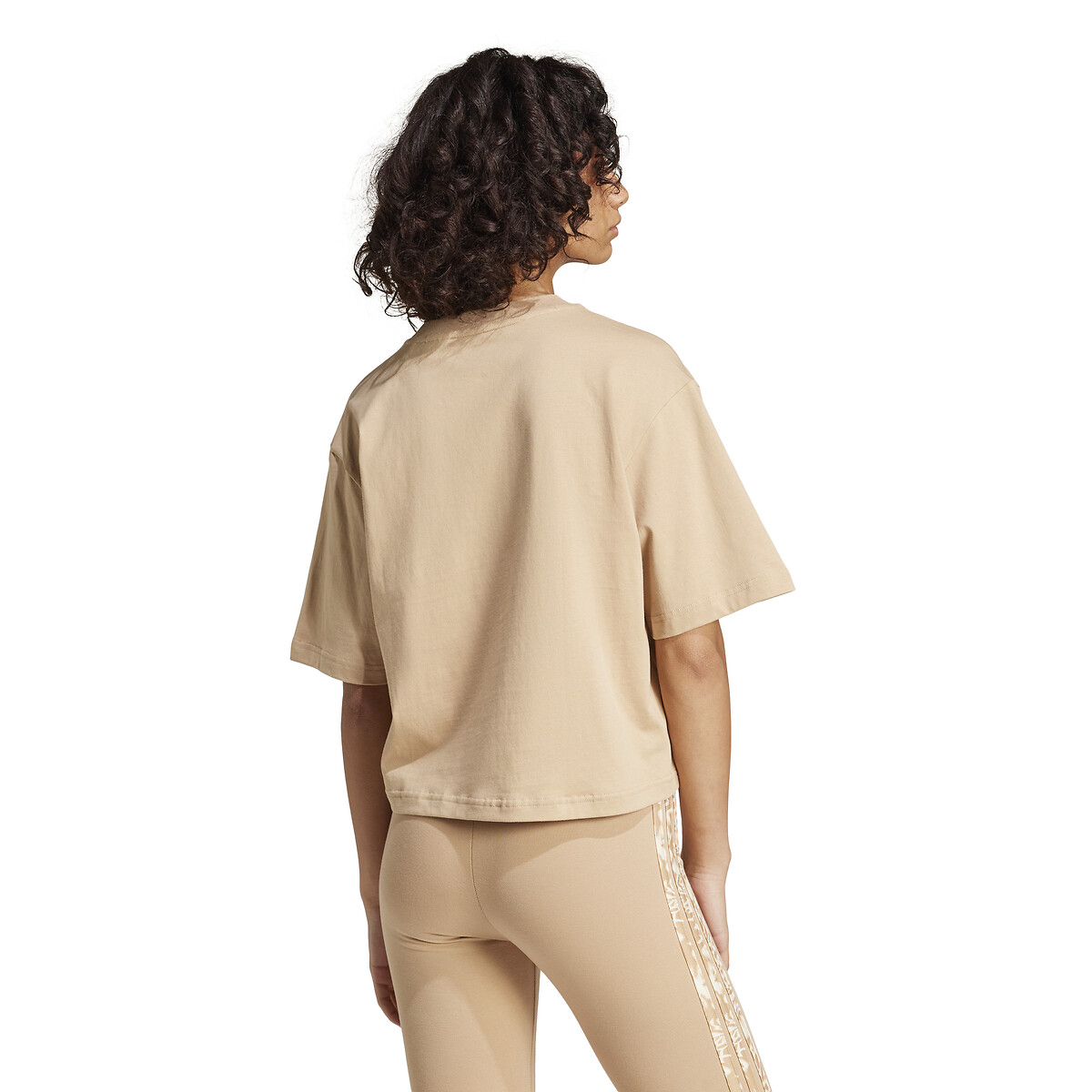 Loose Fit T-Shirt with Animal Print, 3-Stripes beige, ADIDAS SPORTSWEAR