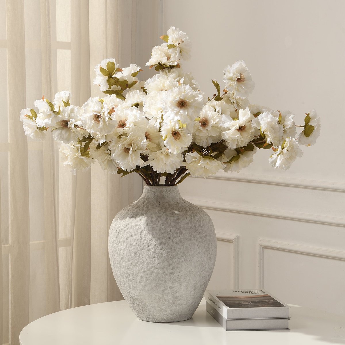 Tige d'œillet artificielle H70 LES ESSENTIELS blanc, SIA