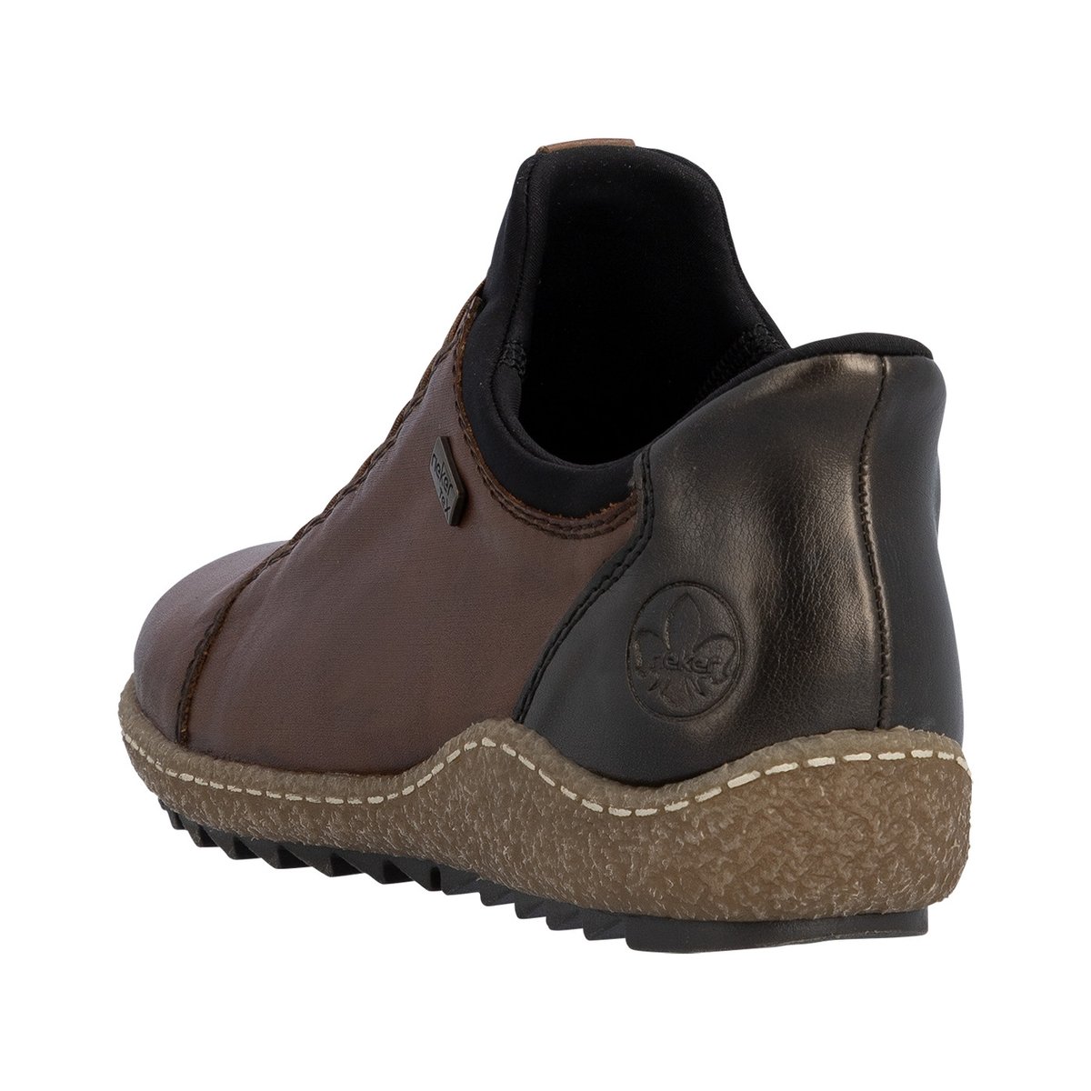 Sneakers en cuir cognac à talon plat pourvues d'une fermeture slip-on brun, RIEKER