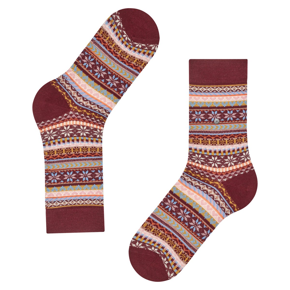 Chaussettes Fair Isle Delight Opaque rouge, BURLINGTON