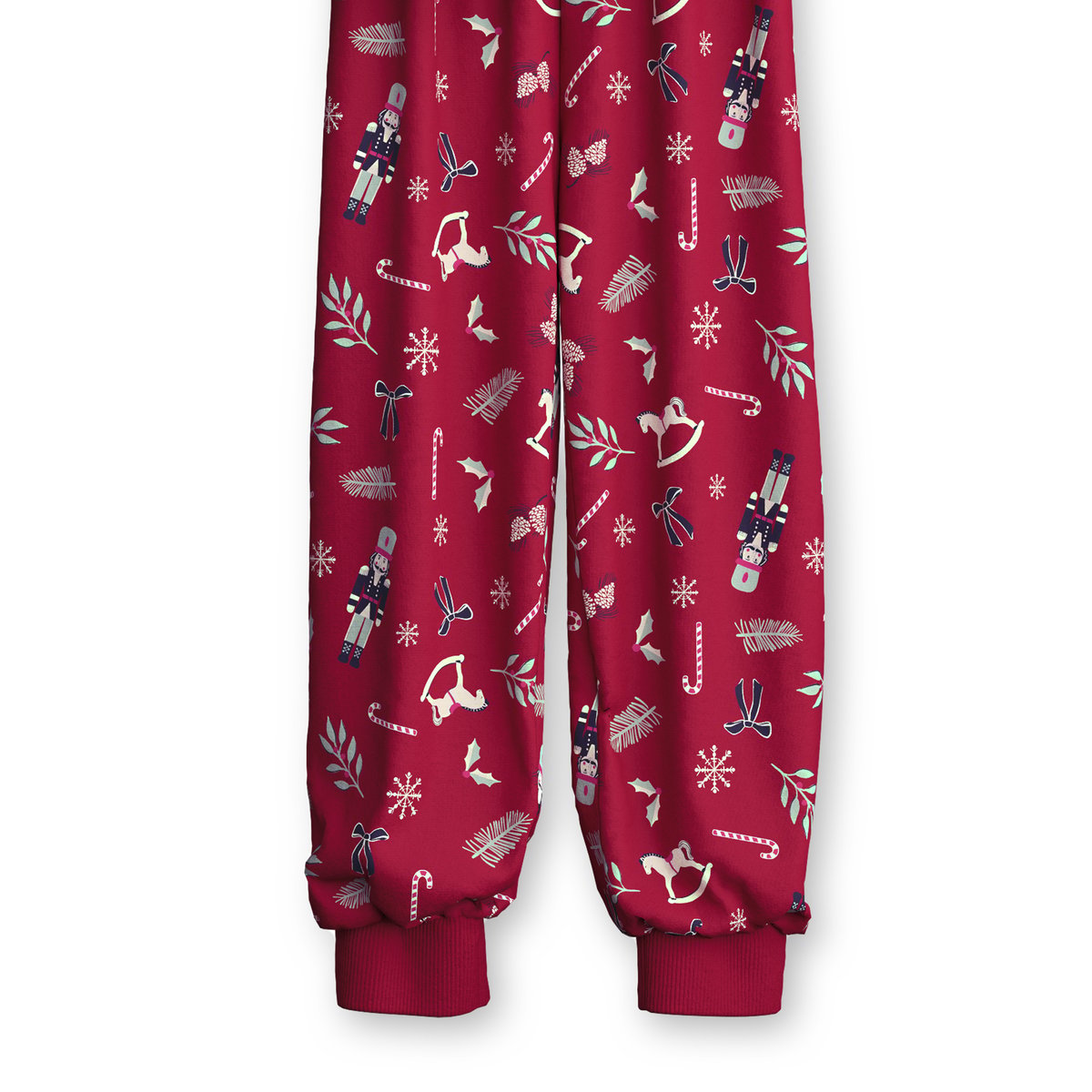 Pyjama à poignets en pur coton bio manches longues Coton FAMILY & FRIENDS deep rouge, CALIDA