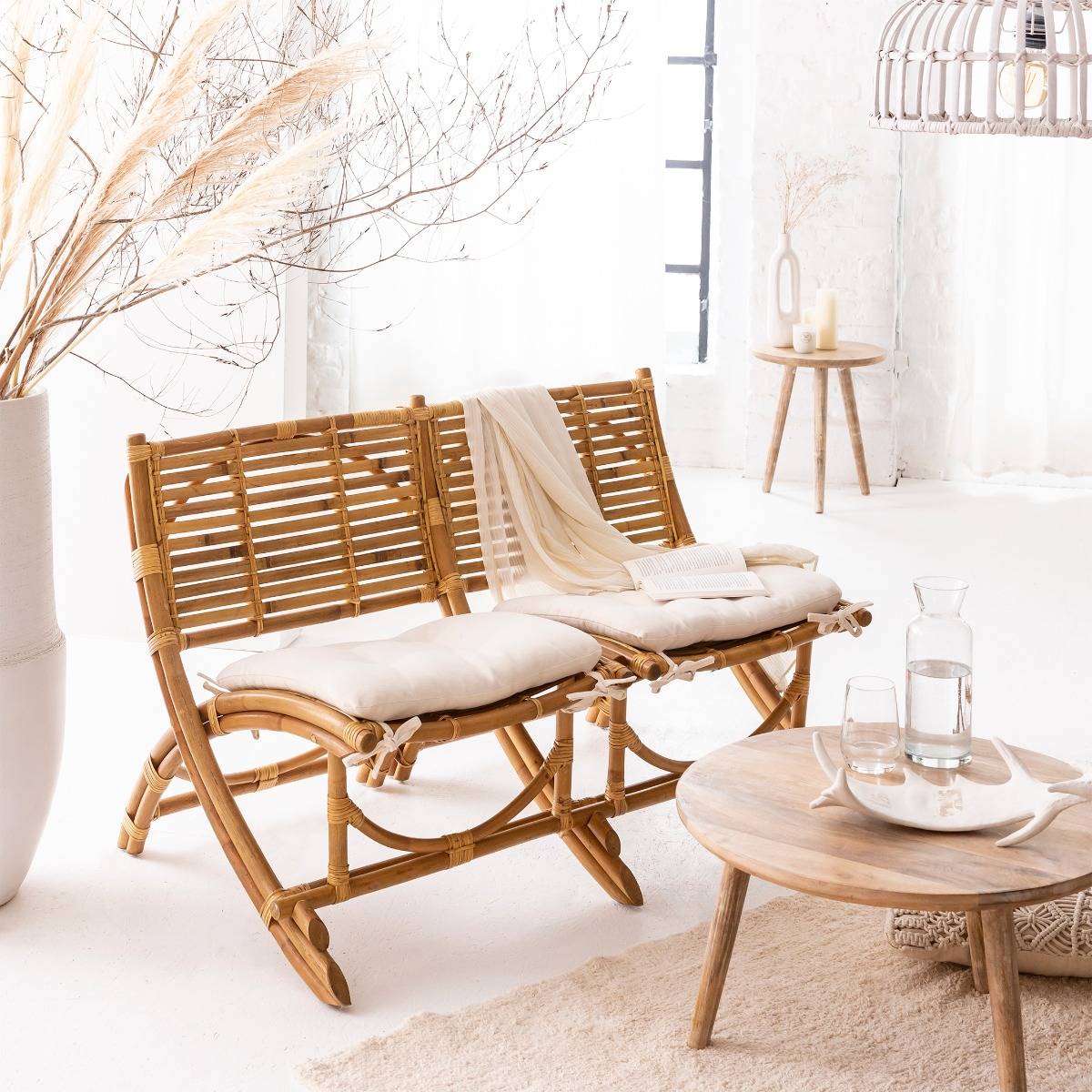Fauteuil en rotin MAYEUL bois clair, MADE IN MEUBLES 