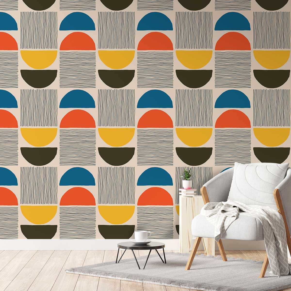 Papier peint, lilly blue bleu, HEXOA