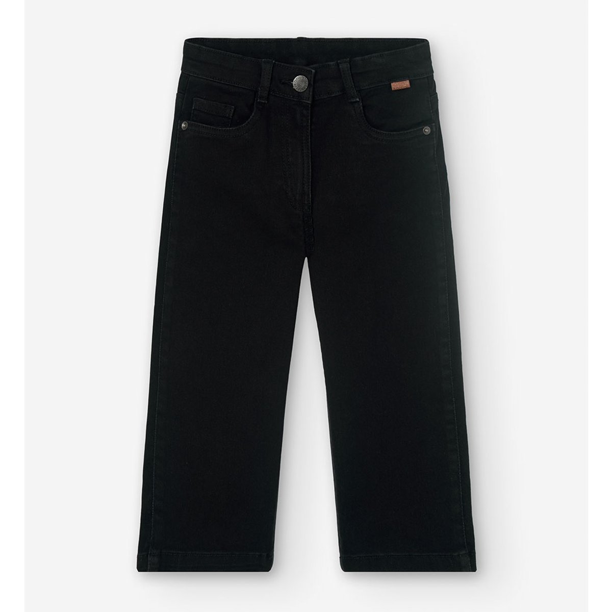 Pantalon denim fille élastique noir, BOBOLI