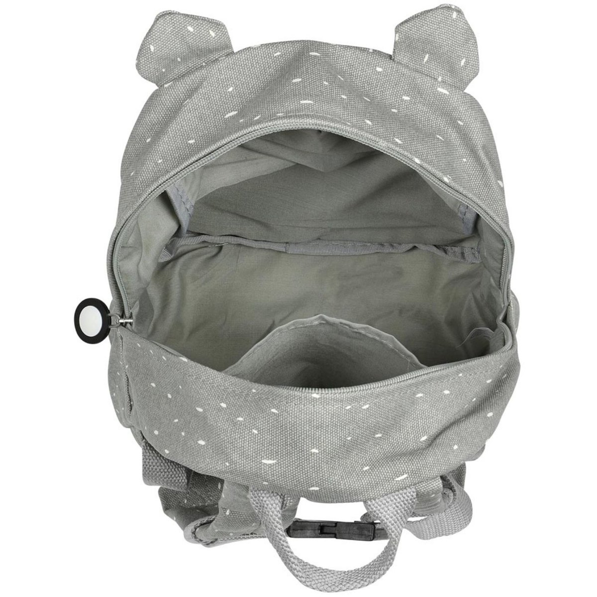 Sac à dos enfant gris, blanc, noir, TRIXIE