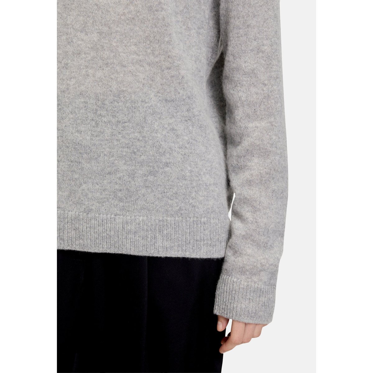 Pull en cachemire à col droit light silver melange, BETTY BARCLAY