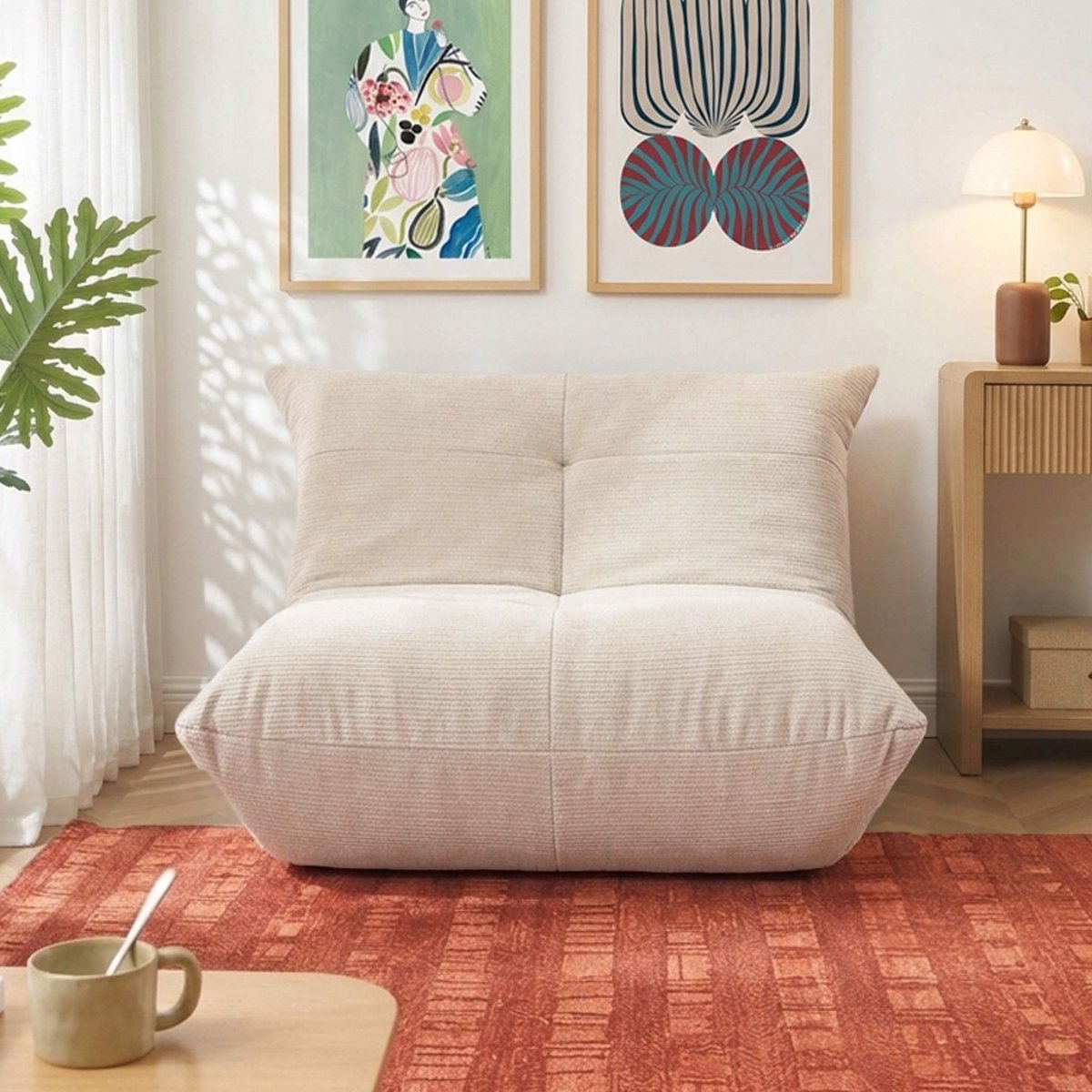 Fauteuil compressé en mousse et tissu  KAIDO beige, BAÏTA
