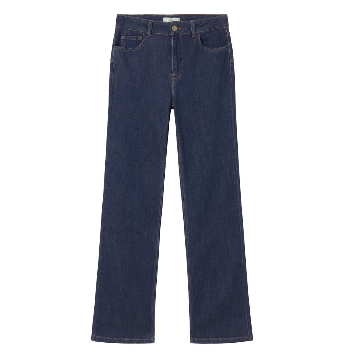 Jean bootcut à logo brodé en arrière denim bleu foncé, LOLA CASADEMUNT
