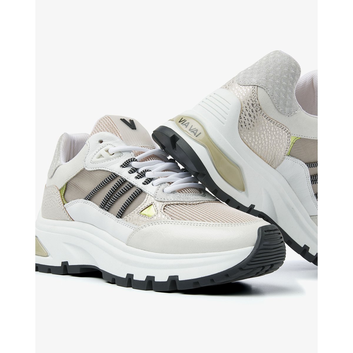 Baskets en cuir LIZ DAE blanc, VIA VAI