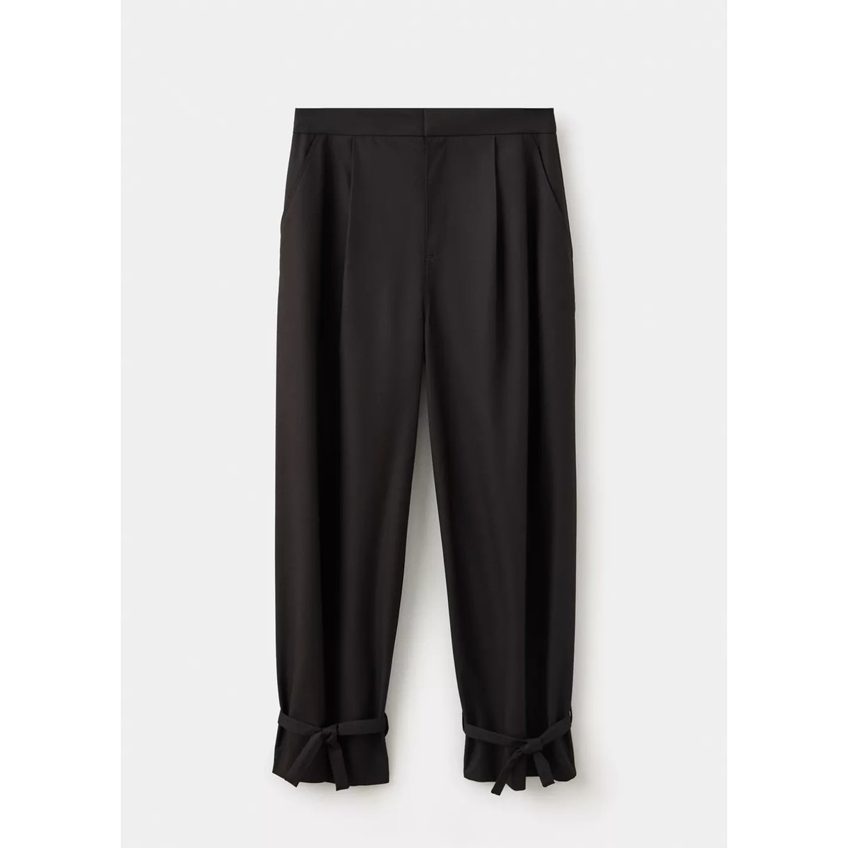 Pantalon bouffant avec nœuds chocolat, MANGO