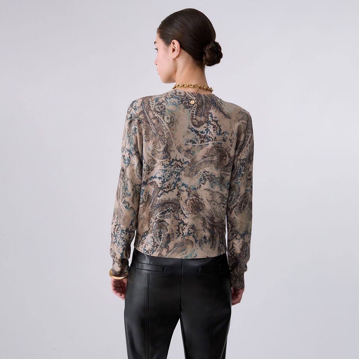 Cardigan en maille imprimée cachemire, LIU JO