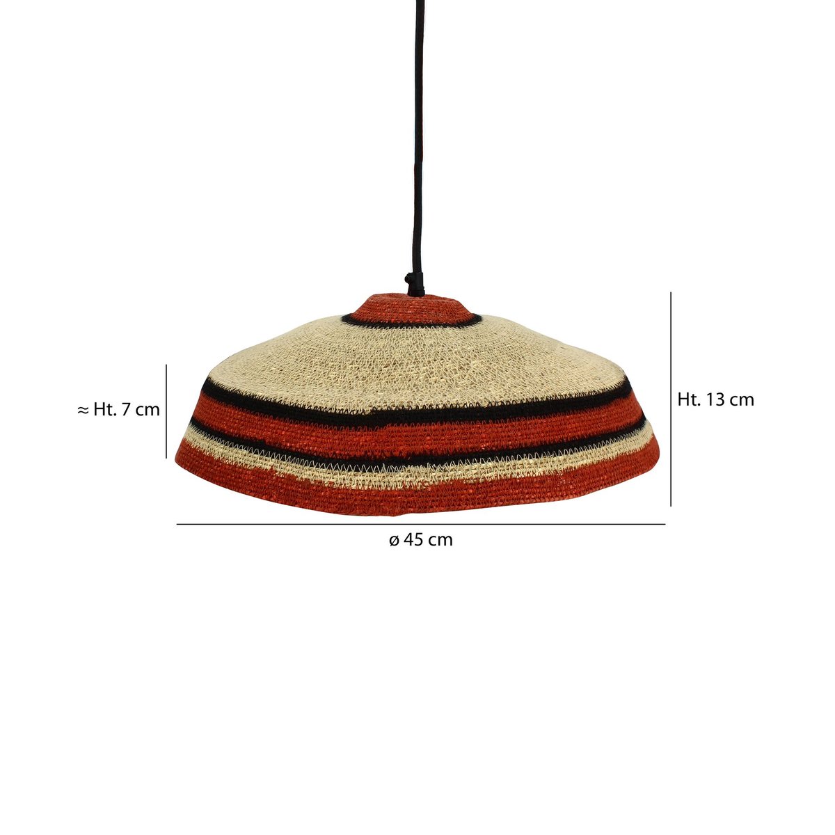 Suspension en jonc de mer, TRINIDAD naturel-rouge, NOW'S HOME