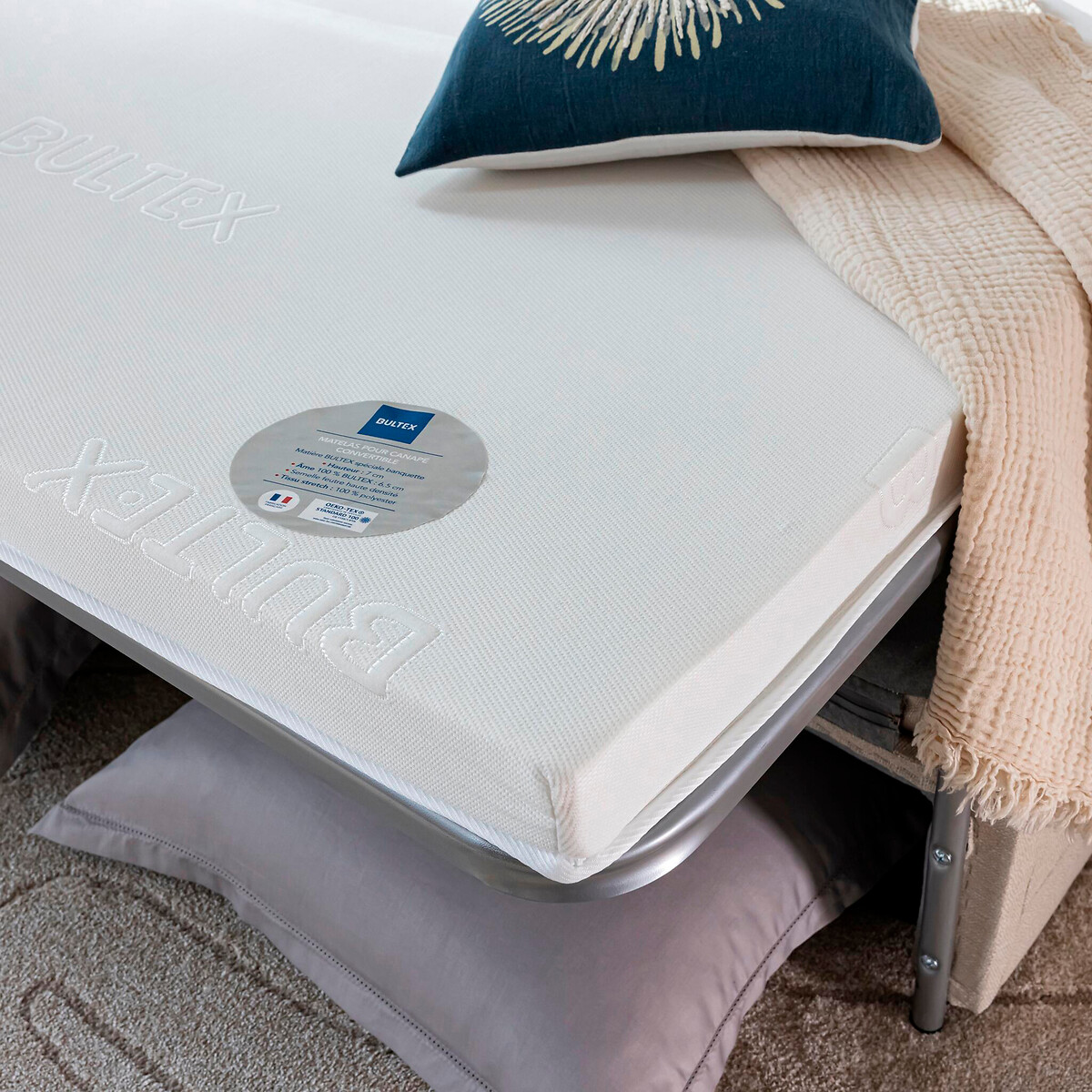 Materasso 100% materiale bultex, speciale divano letto bianco, BULTEX