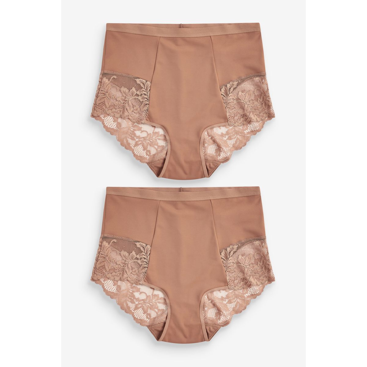 Culottes gainantes avec dentelle, lot de 2 neutre/fauve, NEXT