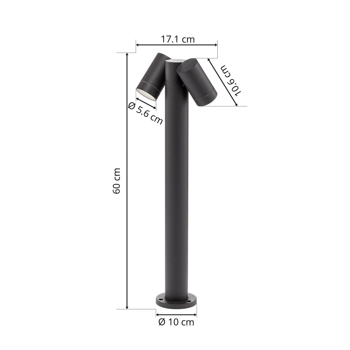 Luminaire extérieur en aluminium moderne gris foncé, PRIOS