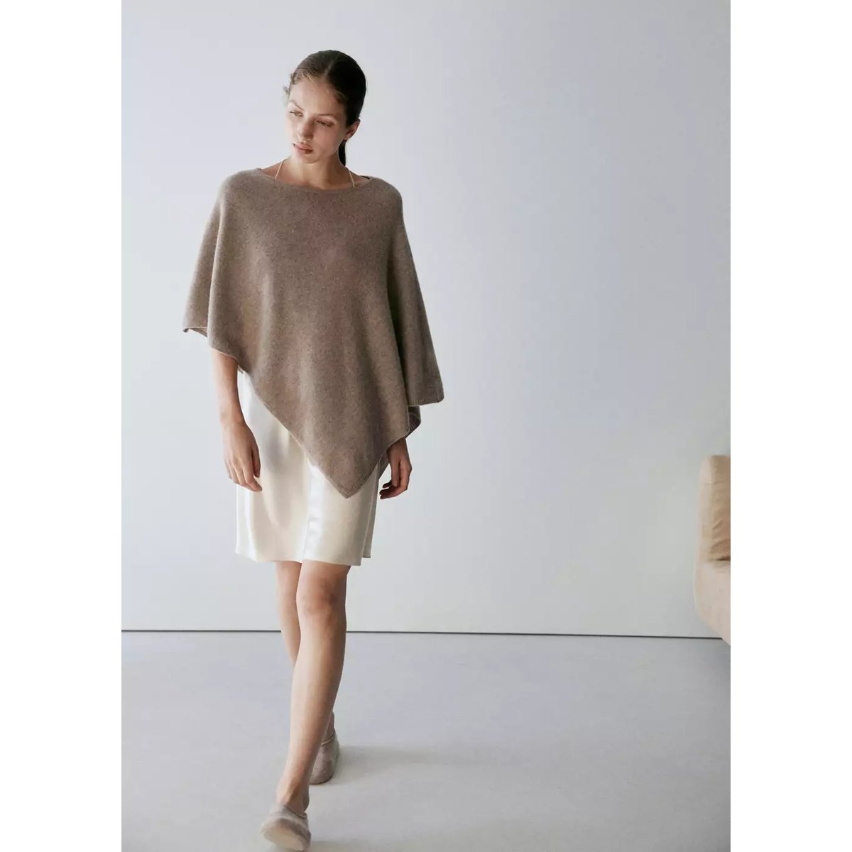 Cape 100 % cachemire beige, MANGO