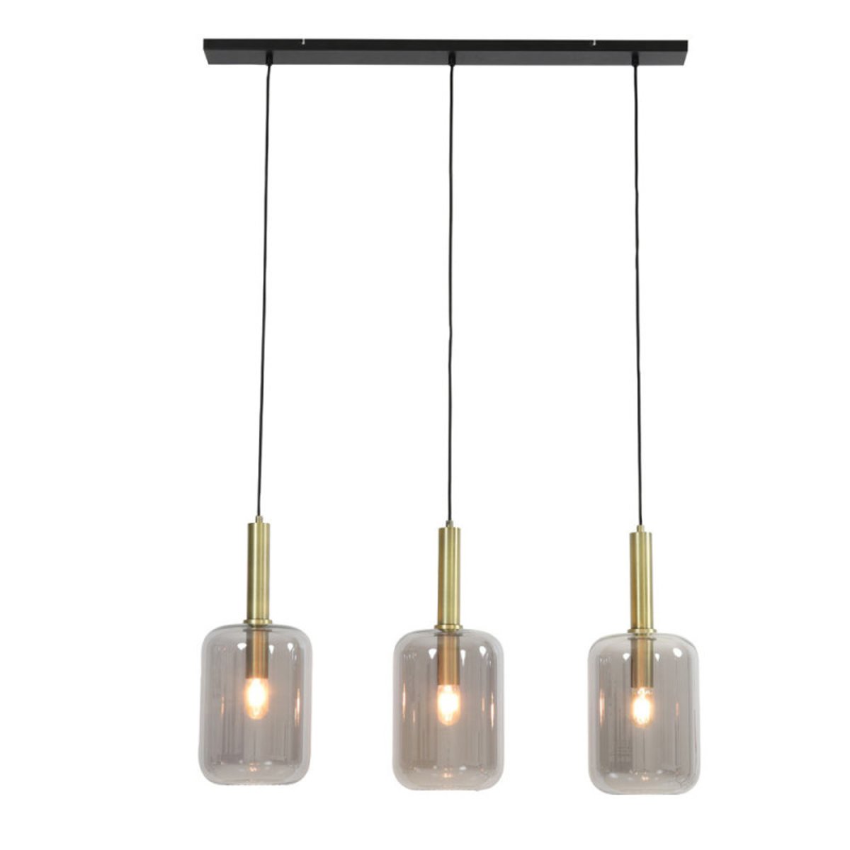 Suspension 3 Lampes Lekar En Verre chromé laiton, MILLUMINE
