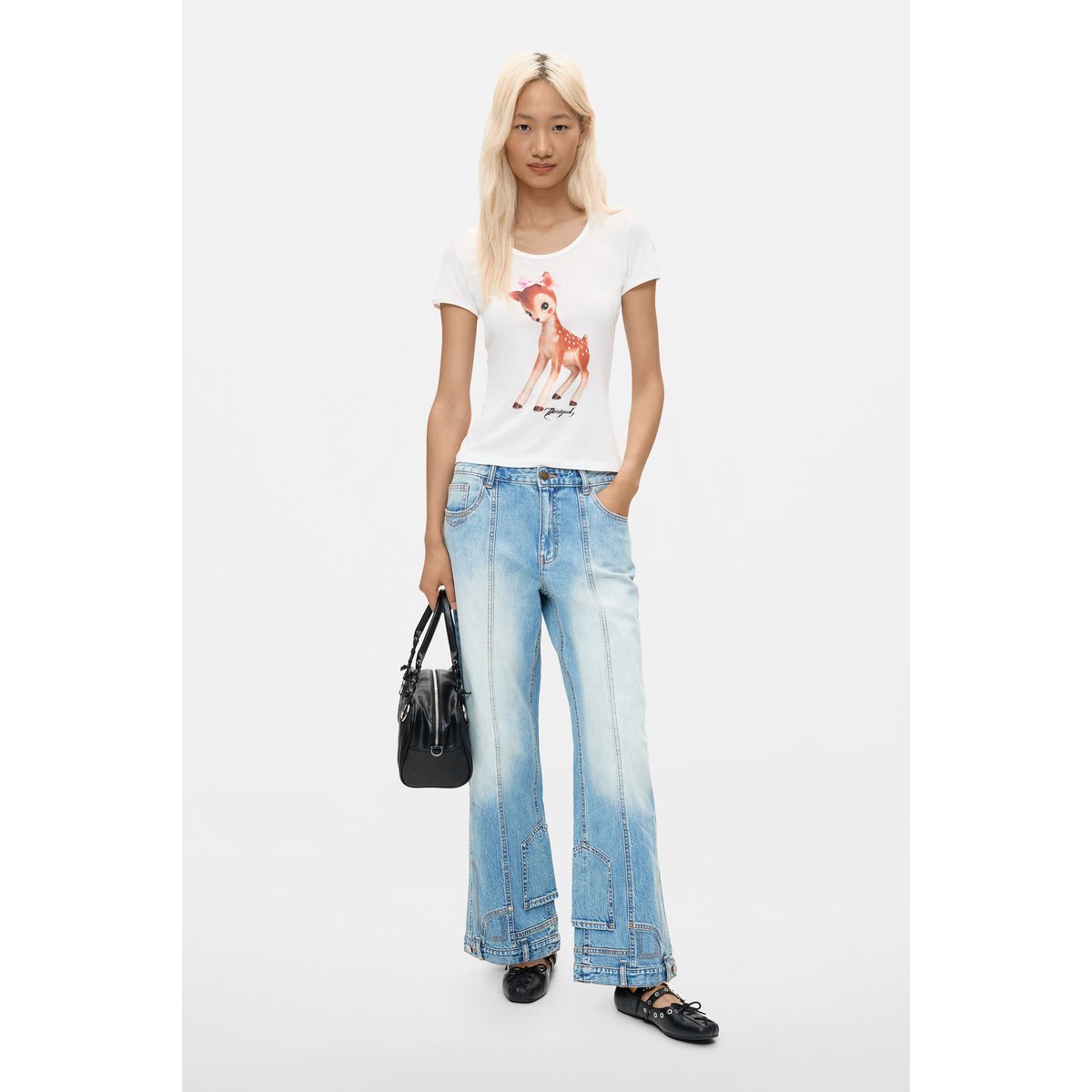 Jean à jambe large bleu clair, DESIGUAL