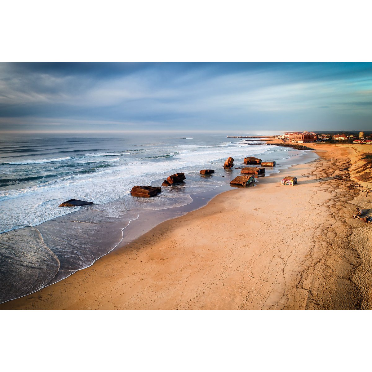 Tableau capbreton sud blocos vue du ciel tableau alu dibond, HEXOA