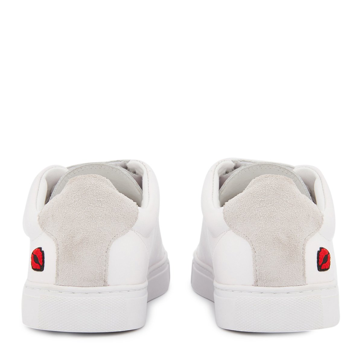 Baskets En Cuir Edith Je T'aime blanc, BONS BAISERS