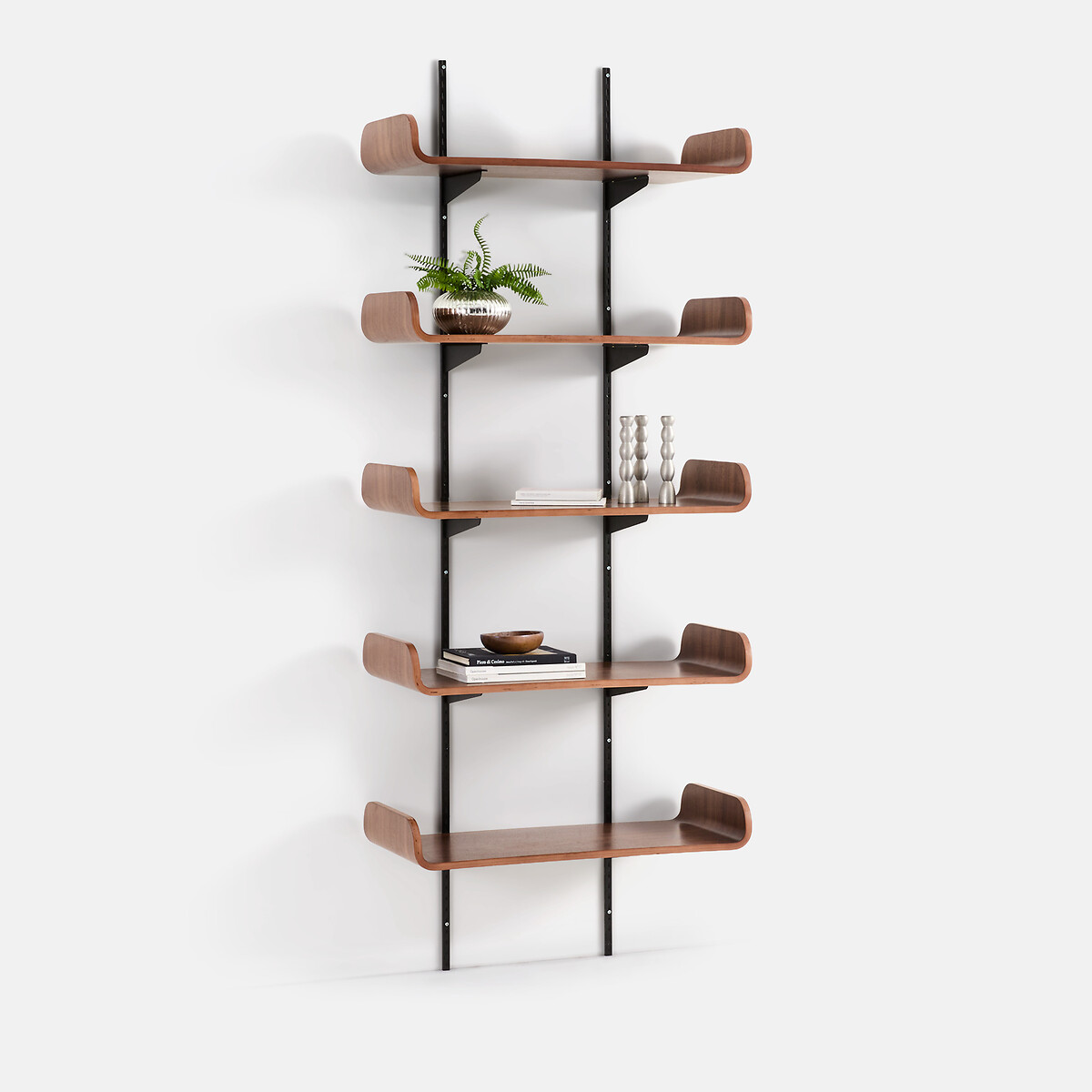 Estantería de pared, chapada en nogal, 5 estantes, CELMA difuminado/negro, LA REDOUTE INTERIEURS