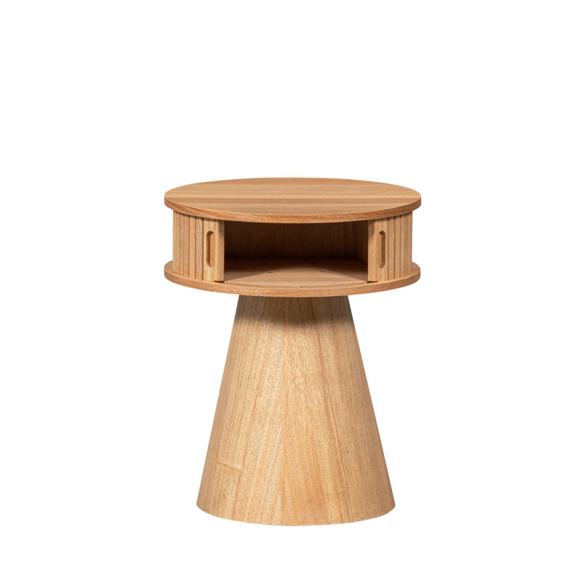 Table de chevet 2 portes coulissantes en bois- KARRI bois clair, WOOOD