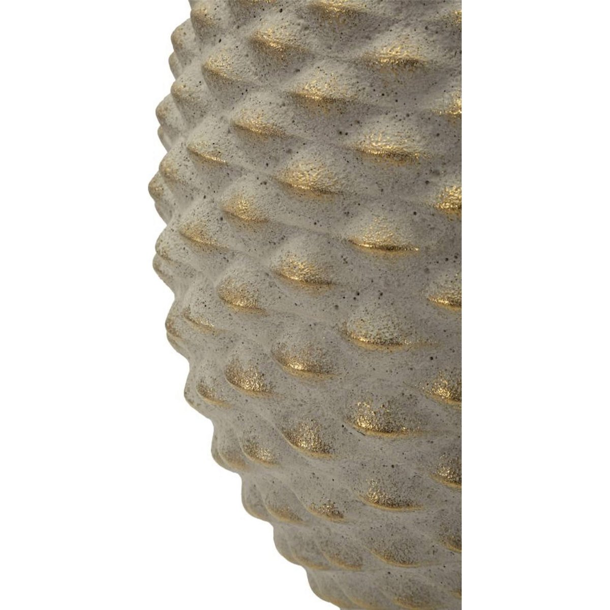 Vase boule en céramique relief bijou MODERN gris et doré, RECOLLECTION