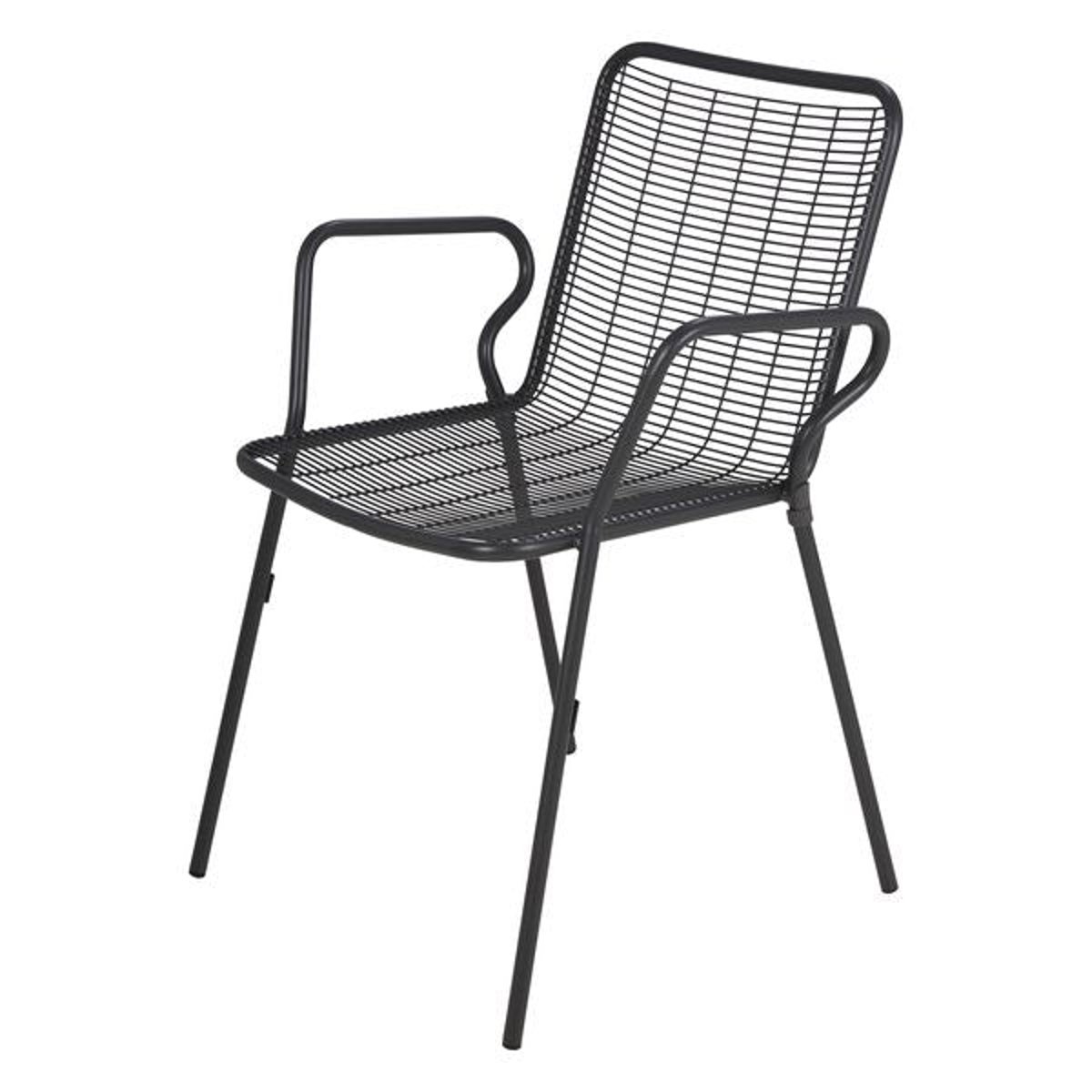 Fauteuil repas outdoor métal anthracite, ZAGO