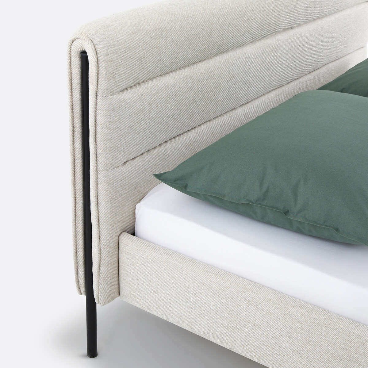 Gestoffeerd bed met lattenbodem, Obias mêlee ecru, LA REDOUTE INTERIEURS