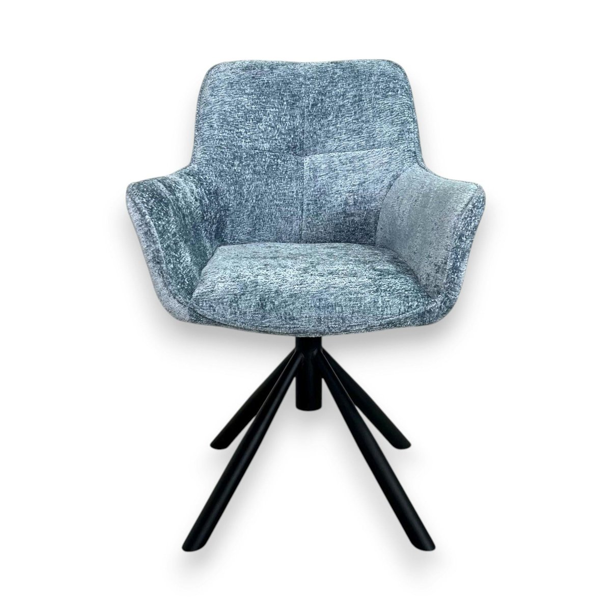Fauteuil de table pivotant tissu bleu (lot de 2) IENA bleu, PIER IMPORT