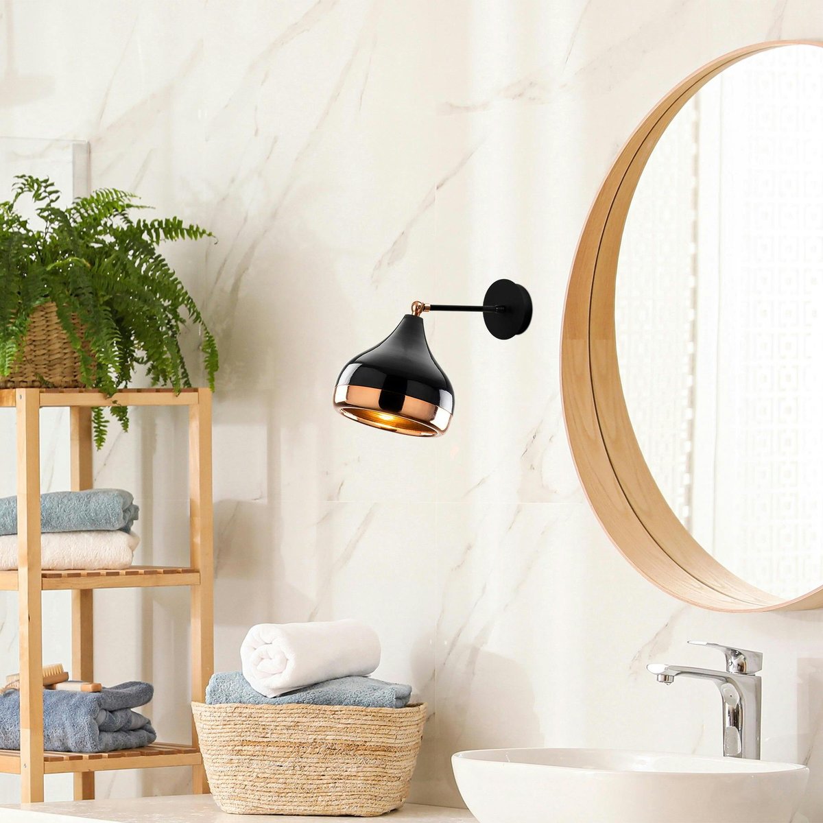 Applique murale orientable noir & cuivré, moderne chic SILE noir, PIER IMPORT
