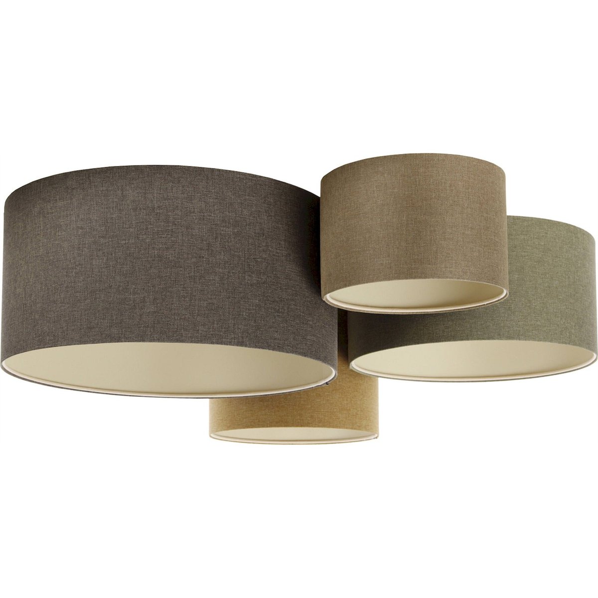 Plafonnier ovale en tissu, BOHO ELEGANT beige crème en tissu structuré, BPS KONCEPT