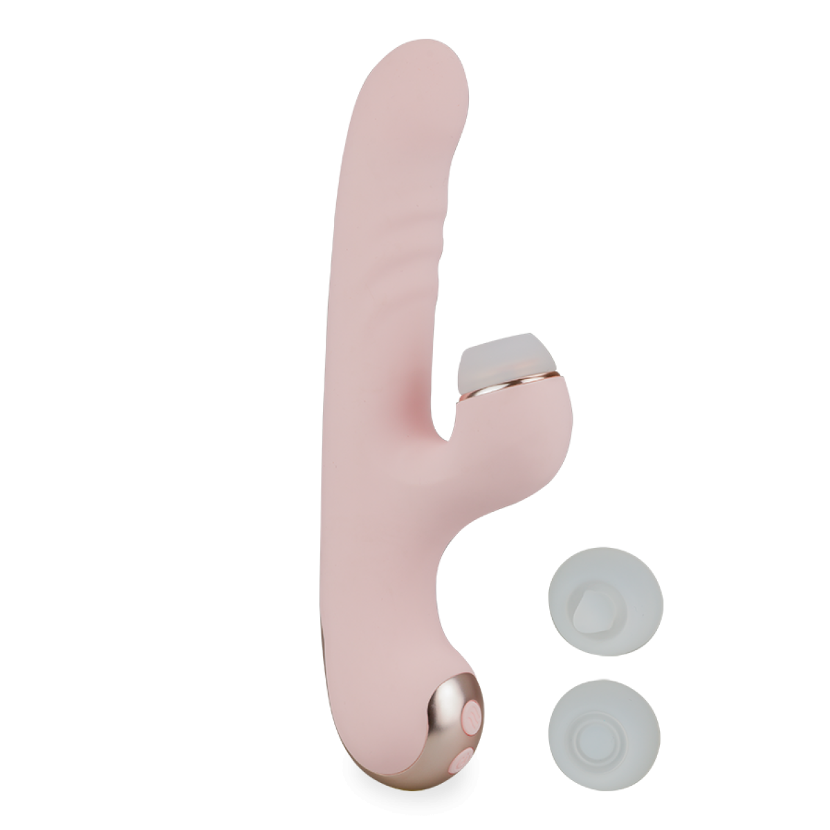 Vibromasseur puissant rabbit va-et-vient et 3 becs stimulants Amor rose, LOVE AND VIBES