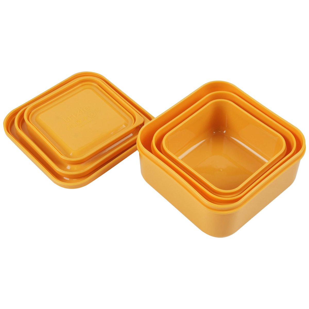 Lot de 3 boîtes à goûter jaune, marron, blanc, TRIXIE