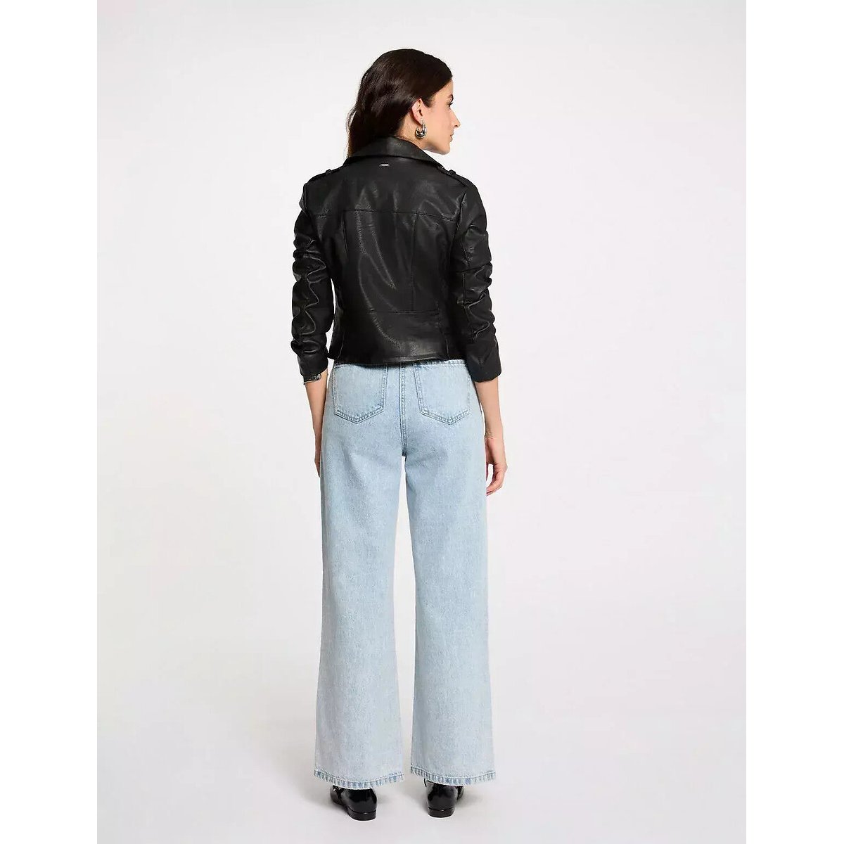 Blouson en simili noir, MORGAN
