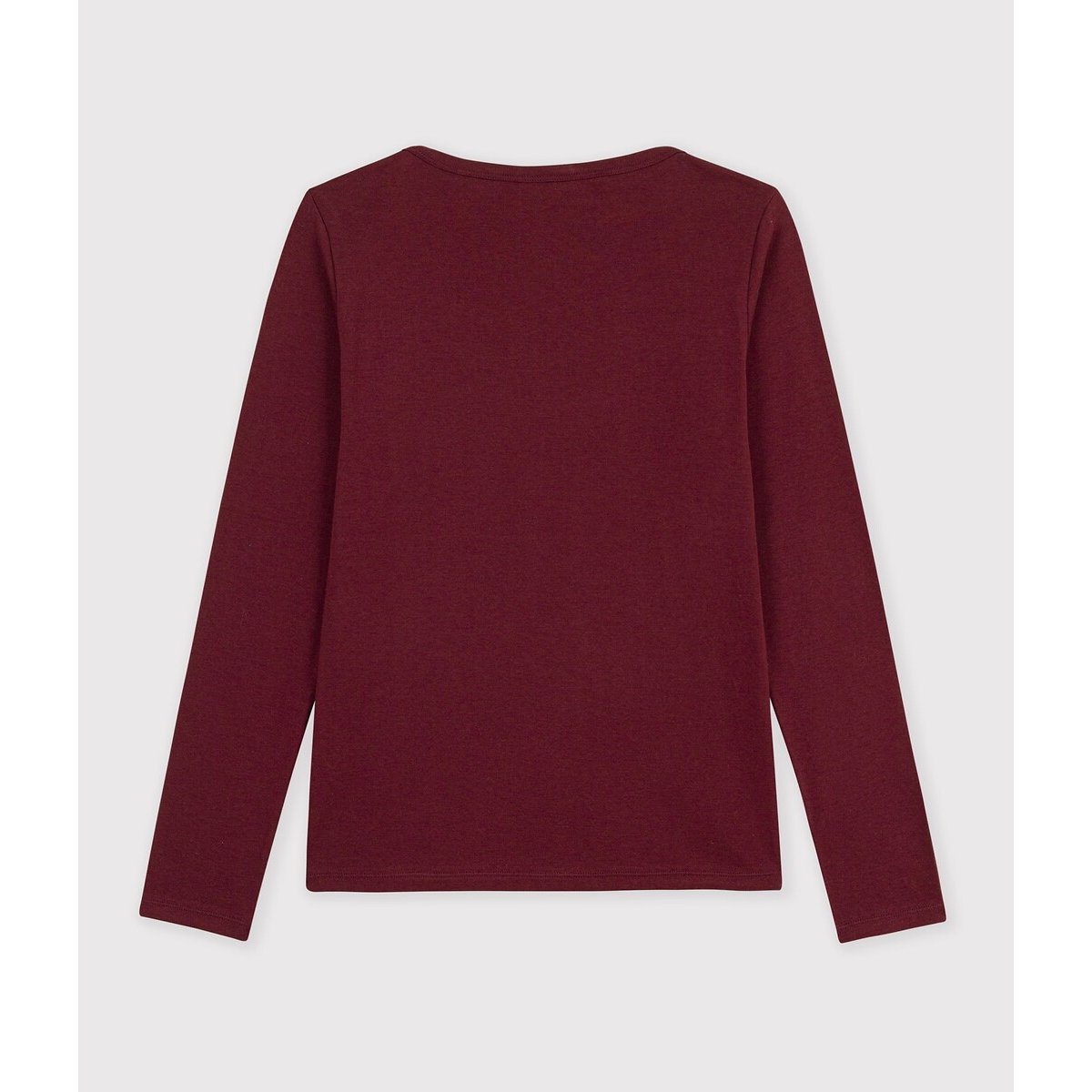 Iconic Cotton Admiral Collar Long Sleeve T-Shirt burgundy, PETIT BATEAU