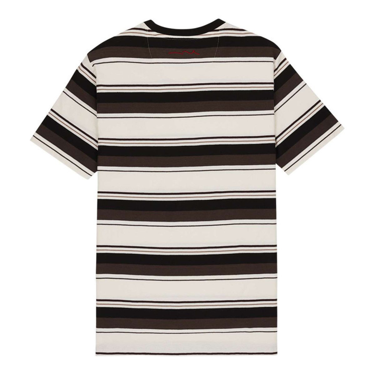 T-shirt en coton noir uni avec une coupe droite et des rayures à l'horizontal noir, TEDDY SMITH