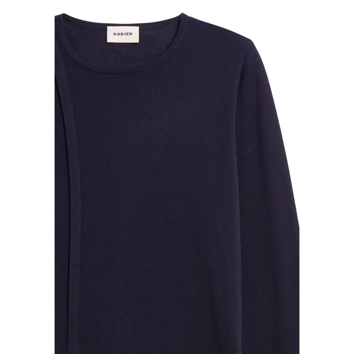 Pull col rond en laine mérinos bleu marine, RODIER