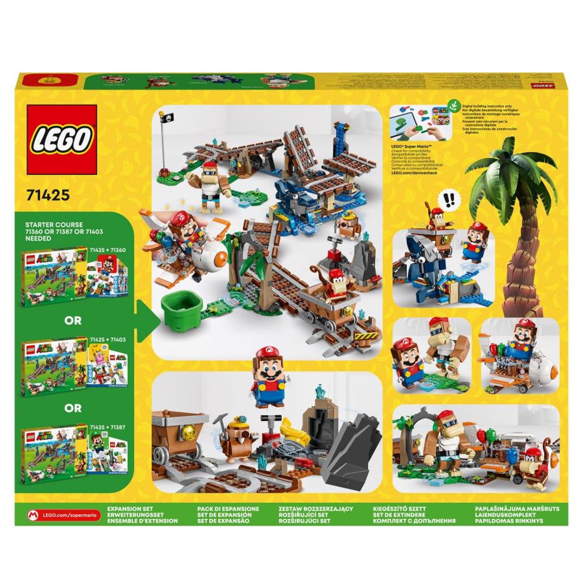 71425 Ensemble d extension course de chariot de mine de diddy kong Super Mario couleur unique, LEGO