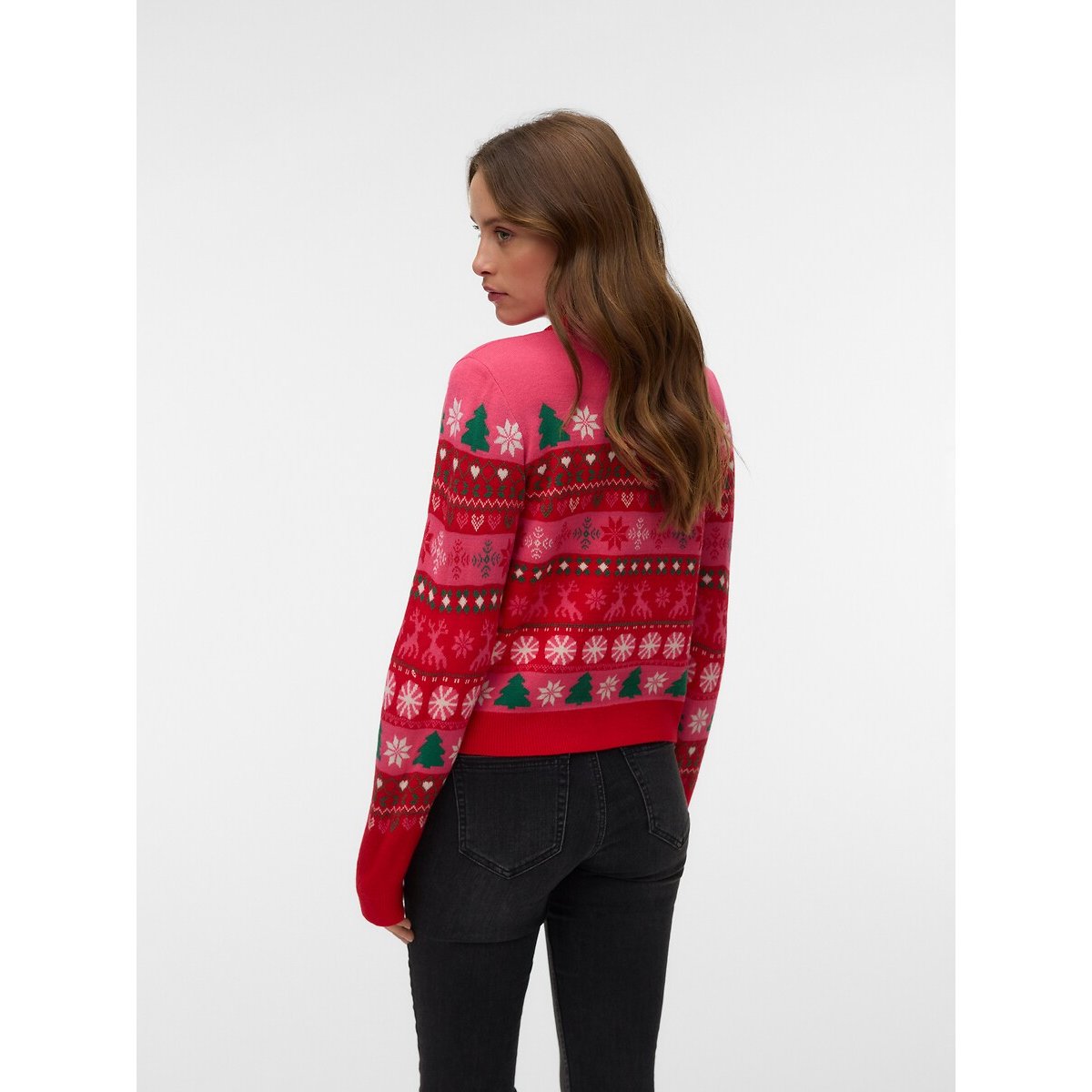 Pull de Noël rose, VERO MODA