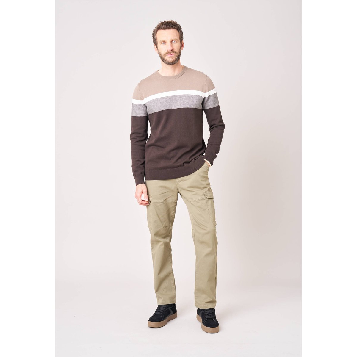 Pull homme en coton TOASTER dark sand, DEELUXE