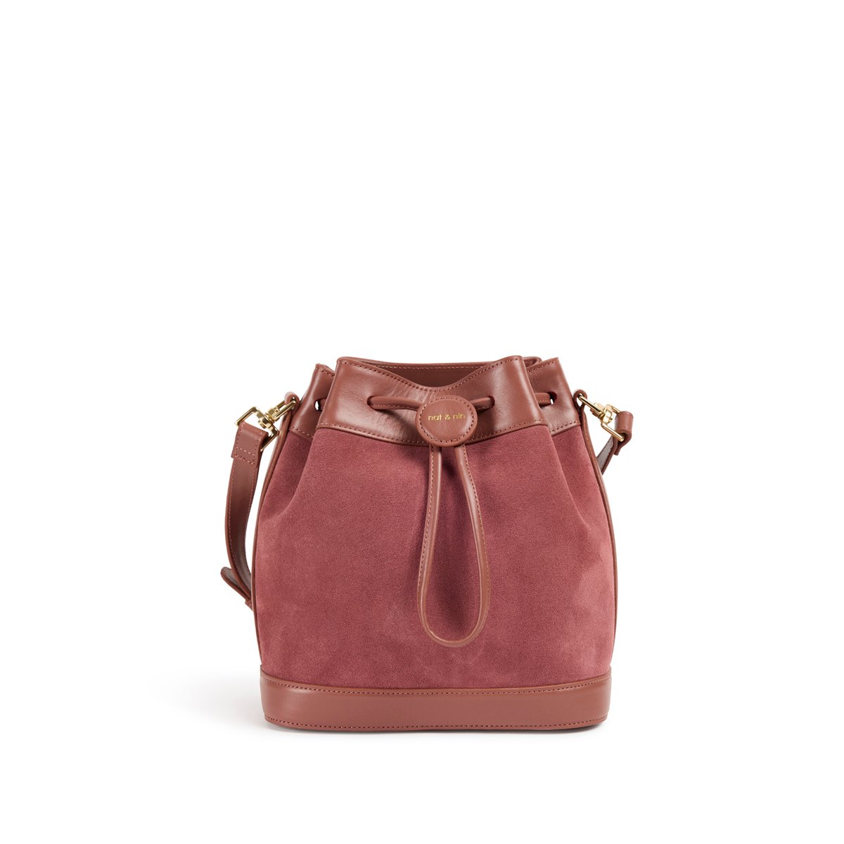 Sac à bandoulière en cuir grainé NORAH vieux rose, NAT & NIN