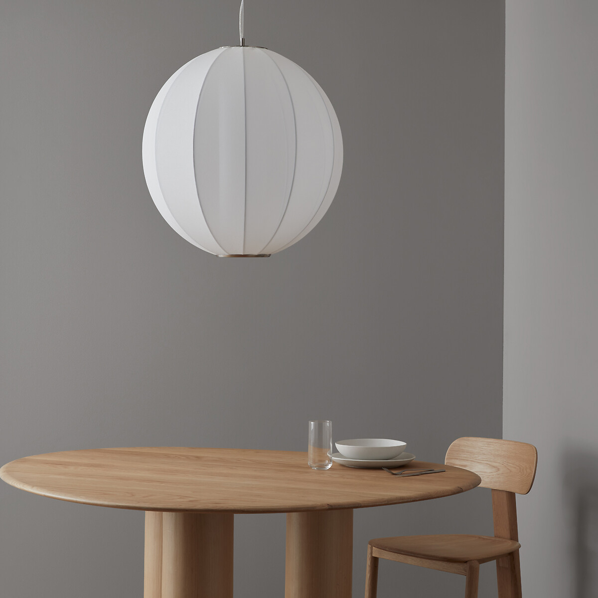 Suspension ronde, lampion en maille, Satchi blanc, AM.PM