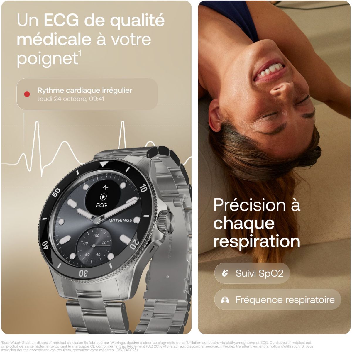 Montre santé Scanwatch Nova 42mm Noire noir, WITHINGS