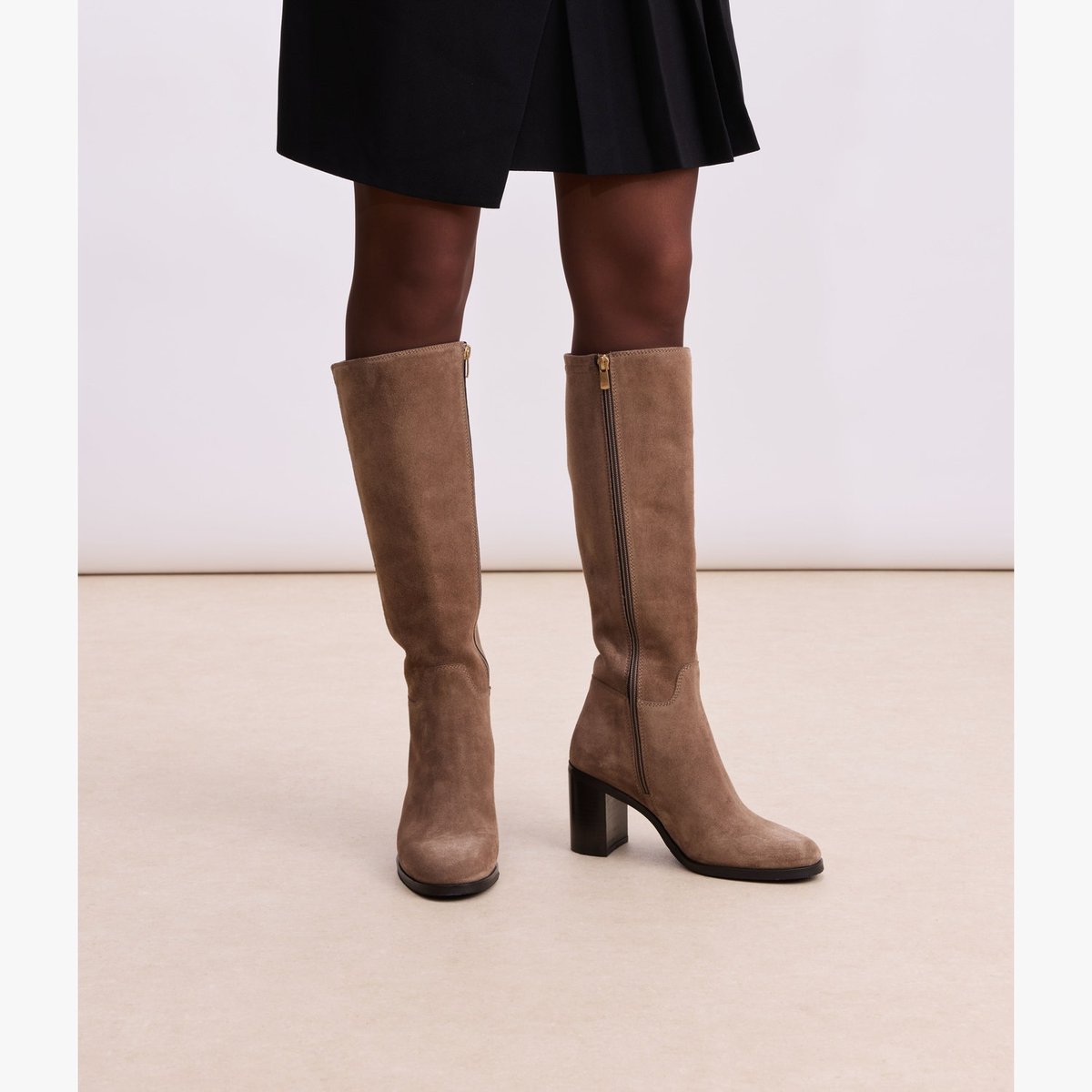 Botte À Talon en cuir FANTINA gris taupe, BOCAGE