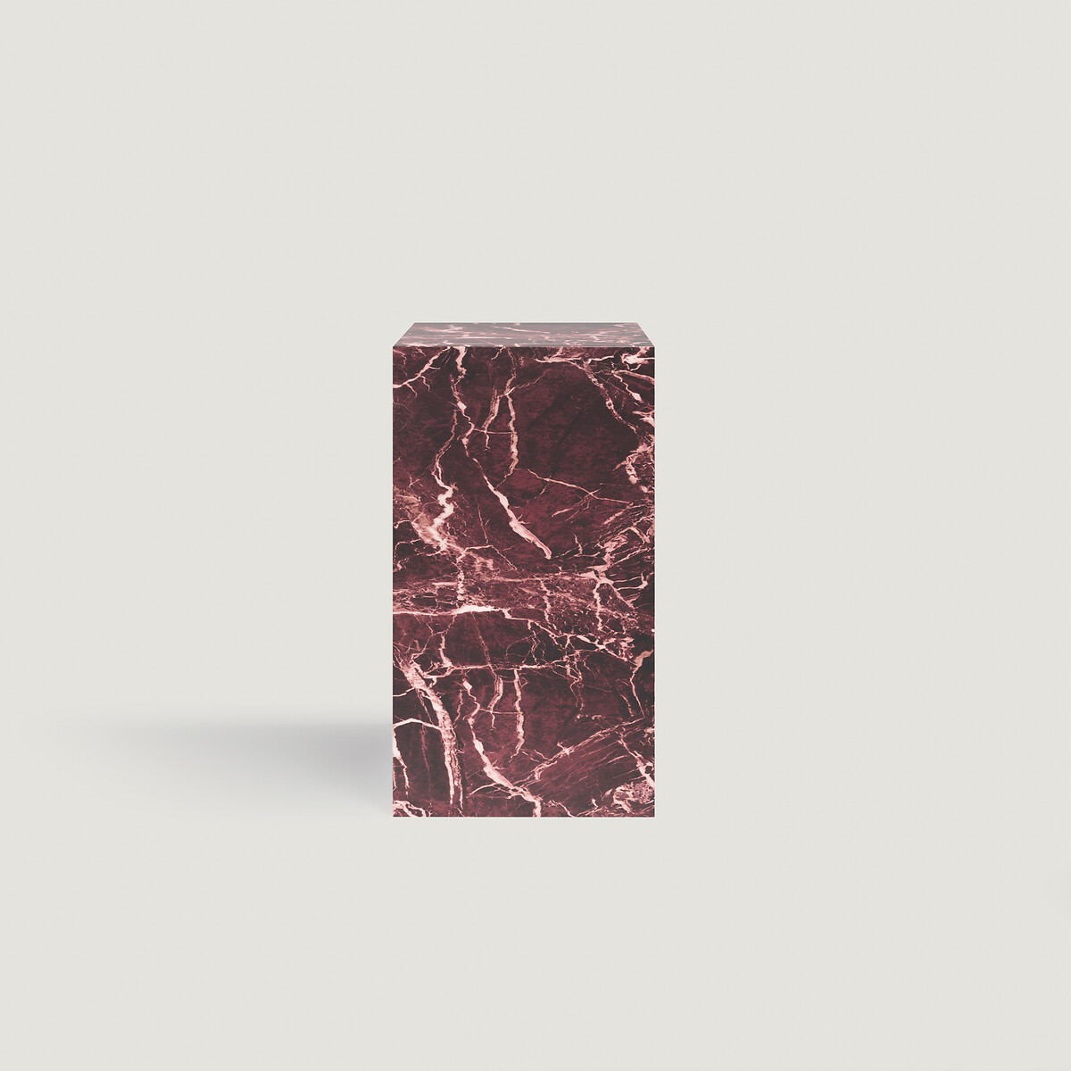 Serafina Faux Marble Block Small Pedestal dark red, ÉDITÉ