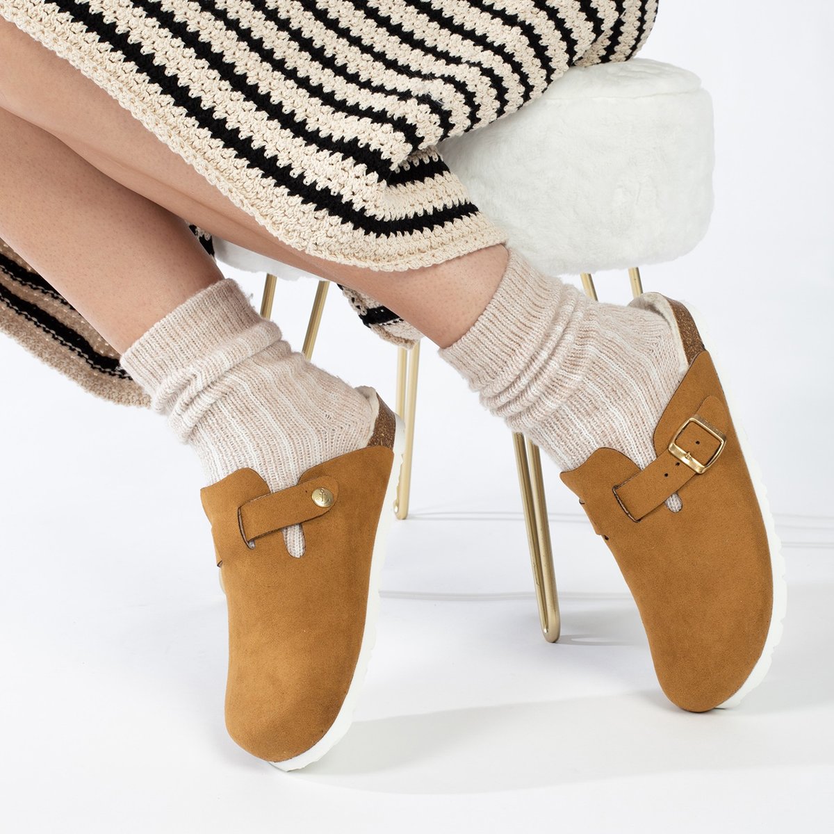 Sabots KIRALY pour femme marron clair, BAYTON