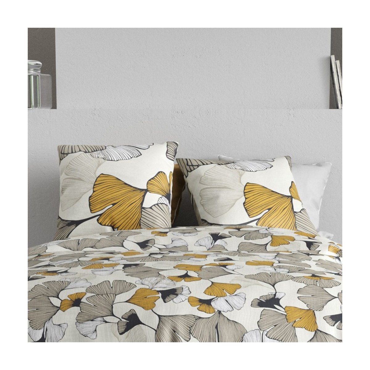 Housse de couette 100% coton 57 fils + 2 taies d’oreiller multicolore, DECORATIE