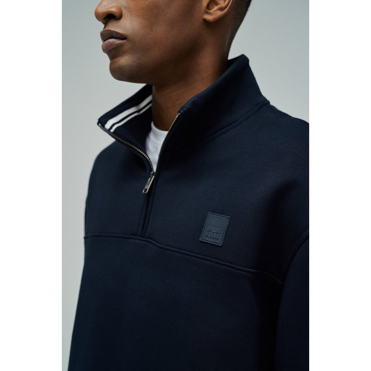 SWEATSHIRT AVEC MI-FERMETURE bleu foncé, SALSA JEANS