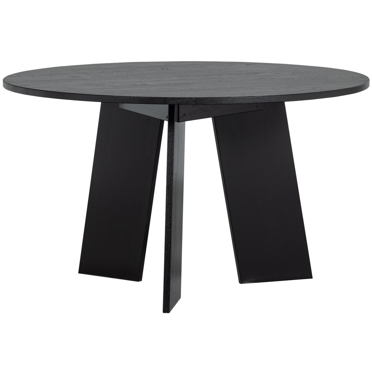 Table à manger ronde en chêne 4 personnes FRIES noir, WOOOD